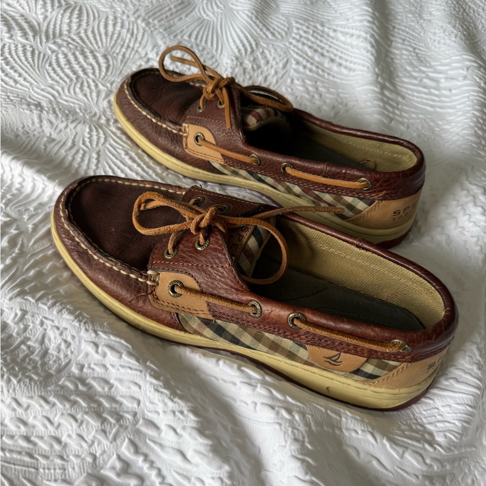 Sperry Brown Leather Boat Shoes - Worn Once, Like New